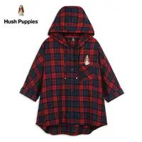 在飛比找Yahoo奇摩購物中心優惠-Hush Puppies 襯衫 女裝經典格紋刺繡狗連帽襯衫