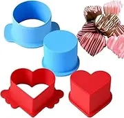 Round and Heart Cake Pop Cutter | Birthday Parties Cake Pop Baking Molds - Creative Accessories Smooth Home Dessert Skewers Baking Tool for Family Party Decor