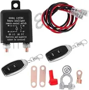 Battery Switch Relay 12V Remote Car Control Battery Disconnect Cut Off Isolator Anti-Theft with Dual Remote Control Switch Relay(Style 2)