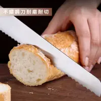 在飛比找momo購物網優惠-【輕鬆切】日式不鏽鋼鋸齒土司切片刀(鋸齒刀 烘焙刀 麵包刀 