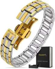 MagnetRX EllipseMAX Magnetic Bracelet for Men (Silver & Gold)