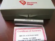 Vermont Plug Gage .5805" Plus .0002" (Go) HSS Class X Made In USA