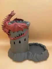 Ready-To-Paint | Dragon-Castle Dice Tower | D&D | Free Shipping