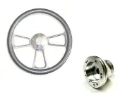 New World Motoring EZ-GO Polaris Ranger 14" Billet & Carbon Fiber Steering Wh...