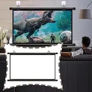 Manual Projector Screen 30" 40" 50" 60" 72" Home Theater Projector Movie Screen HD 4K 4:3 16:9 Pull Down Projection Screen for Indoor Outdoor, Anti-Crease(Black Rod,50in(16:9))