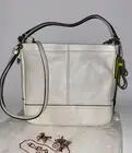 Coach F49160 Park Leather Mini Duffle Crossbody Bag Pearl