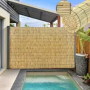 Bamboo Privacy Screen Fence, Natural Reed Fence Rolls, Decorative Screening Rolls Easy to Install & Cut for Garden Balcony Outdoor; Sun Shade, Waterproof, Breathable(1.4 * 10m(4.6 * 32.8ft))