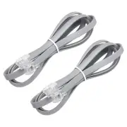 2 Pack Telephone Cord 3.3ft Phone Cable 6P6C with RJ12 Plug, Grey