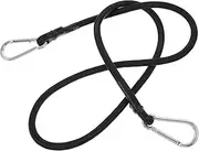 YARNOW 1M Elastic Bundling Rope with Carabiner Hooks for Motorcycle Luggage and Outdoor Use Durable Tied Strap for Camping Rv and Trunk Accessories Black
