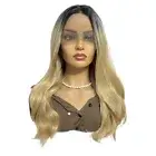 Lace Wig Black Blonde Long Curly Hair Wig Covering for3749