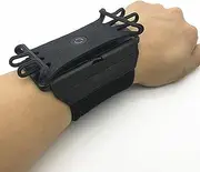 Running Armband, Universal Running Phone Holder, 360° Rotation phone holder for running, phone wrist strap for Gym Sports Running Exercise Jogging running phone armband (Black)