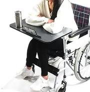 Wooden Lap Tray Table, Removable & Heavy Duty Tray Mobility Accessory with a Cup Holder and Card Slot, Universal, for Eating Reading & Resting,Yellow