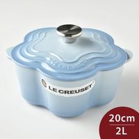 Le Creuset 山茶花鑄鐵鍋 海岸藍 20cm