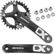 Square Taper Crankset | Mountain Bike Bicycle Crankset |Narrow Wide Chainring 170mm Crank Arm | Suitable for Single Speed Chains & Pedals | Compatible with 8/9/10/11 Speed Bikes