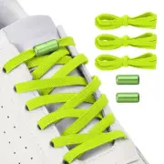 No Tie Shoelaces Tieless Elastic Shoe Laces 3Pcs with 2 Metal Buckle Light Green