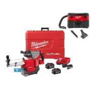 Milwaukee Rotary Hammer/Dust Extractor Kit 18V Li-Ion Cordless + Wet/Dry Vacuum