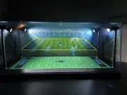 Carolina Panthers Custom 2 Mini Helmet display case with LED lights