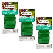 3Pcs Reusable Durable Strong 4M Garden Soft Green Wire Twist Tie Plant Support