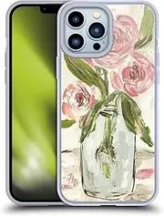 Head Case Designs Officially Licensed Haley Bush Pink Vase Floral Painting Gel Case [Military Grade Protection] Compatible with Apple iPhone 13 Pro Max