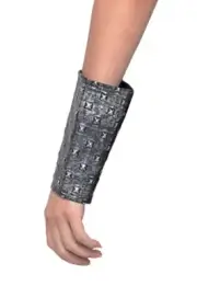 Pair of Warrior Arm Cuffs Black Gray Halloween Roleplay Accessory Unisex OS