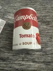 Campbell’s tomato soup ornament by RUZ 3 1/2 “ X 2”