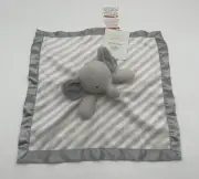 NEW Cloud Island Gray White Striped Elephant Lovey Plush Baby Security Blanket