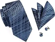 [GerRit] Men's Neckties Tie Cufflinks Set Men's Silk Tie Formal Wedding Party for Business Wedding