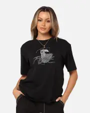 [JORDAN] Jordan Women's Graphic T-shirt Black - Size L L Black/(particle