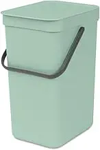 Brabantia Sort and Go Waste Bin, 12-Litre Capacity, Jade Green