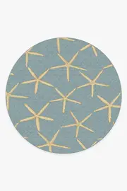 245' Round | Machine Washable Runner Rug | Kid & Pet Friendly | Indoor Rug | Starfish Pale Blue Rug | Ruggable