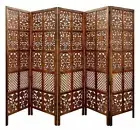 INDIAN ANTIQUE FURNITURE HANDCRAFT WOODEN PARTITION SCREEN ROOM DIVIDER 5 PANELS