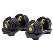 NNEDPE 48kg Powertrain Adjustable Dumbbell Home Gym Set Gold