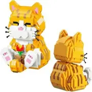 834 Pieces Cute Animal Series Micro Mini Building Blocks Kit, Orange Cat Micros Brick Building Toys