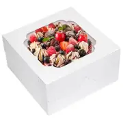 Moretoes 24pcs Cake Boxes 12x12x6 Inch Square Bakery Boxes with Window Cajas ...