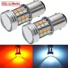 2 x 1157 BAY15D White/Amber Dual Color Switchback LED DRL Turn Siganl Light Bulb