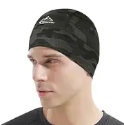 [Generic] Mens Skull Cap Cycling Skull Cap | Breathable Sweat Cycling Running Hat Men | Skull Sweat with Sun Protection Outdoor Travel Mountaineering, Green camouflage (mountain)