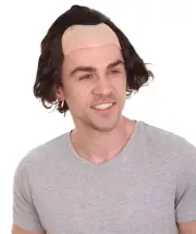 Men's Half-bald head Joker Wig | Dark Brown Wigs HM-1166