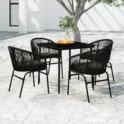 VRAXO 5 Piece Garden Dining Set Black -38.12KG,3099240