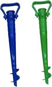 HAKIDZEL 4pcs Beach Umbrella with Sand Anchor Umbrella Beach Rat Anchor Sand Spike Powerfulline Ground Spike Parasol Plastic