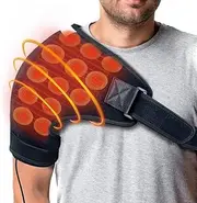 UTK Far Infrared Shoulder Heating Pads, Shoulder Wrap with Natural Jade, Auto Shut Off, Smart Controller, Larger Size Shoulder Straps Gifts for Men [ DC Converter & EMF Free]