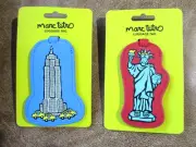 2 Marc Tetro NY Statue of Liberty & Empire State Building Luggage Tags NYC~NEW