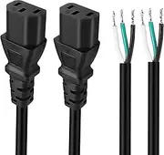 XMSJSIY C13 Pigtail Power Cable Replacement Power Cable Bare Wire IEC320 C13 Female 3 Pin Extension Open End Wire for Computer, Monitor Scanner - 2 Pieces - 1 m (C13)