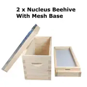 2 x 5 Frame Nuc Beehive Mesh Base Nucleus Bee Hive Beekeeping Wood Wooden Timber