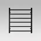Bathroom Electric Heated Towel Rail Rack Warmer Dryer 6 Rungs Round Black SUS304