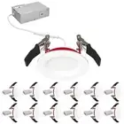 Luxrite 12-Pack 3 Inch LED Fire Rated Recessed Lights 5CCT 550LM Dimmable UL
