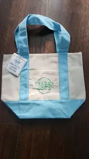 NEW Trader Joe’s Mini Canvas Tote Bag Blue