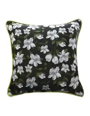 [SOGA] 45cm Pillow Subtle Orchid Blossom Square Throw Pillow in Subtle Foliage Green