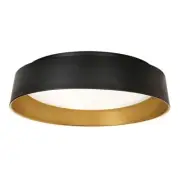 AFX Lighting Duncan 20" LED Flush Mount, Black/Gold - DUNF20LAJUDBKGD