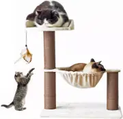 Cat tree 3 level with Hammock Scratching Posts plus attached play toy 10 lbs cat