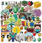 Video Game Minecraf_t Stickers 50 Pack, Waterproof Stickers for Laptop, Bumper, Water Bottles, Computer, Phone, Hard hat, Perfect for Teens Girl Boy Adult (Minecra_ft-50)